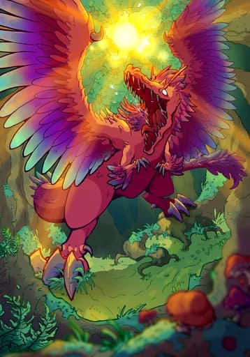 Celestial Dragosaur — official Nature Common card art by Mr.Kelbi