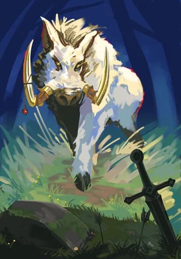 Golden Boar — Earth Common card art by Saki