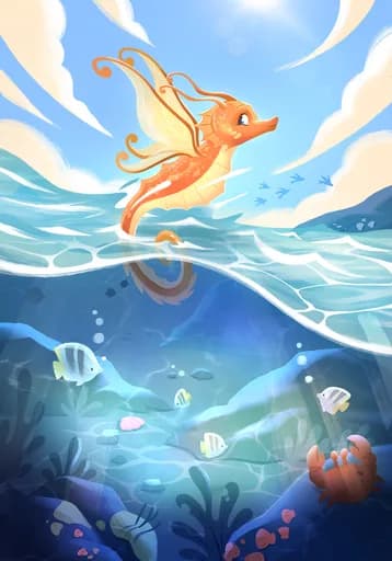 Nimbus Seahorse — Water Rare card art by ElisaMalan