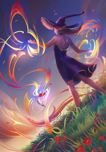 Pyrokinetic Sorceress — Fire Common card art by Euphy