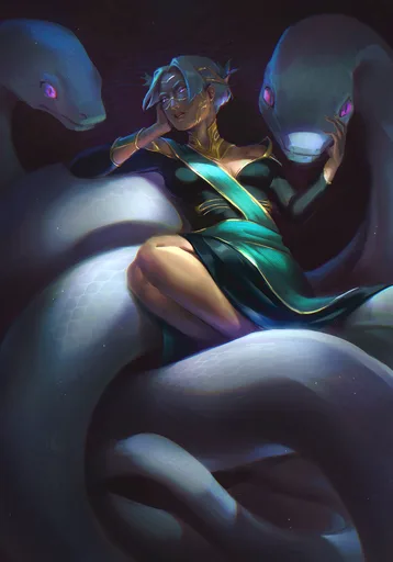 Serpentine Heraldess — Earth Legendary card art by Euphy