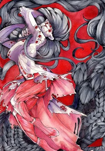 Flesh-Melding Chimera — official Water Rare card art by Lune Rouge