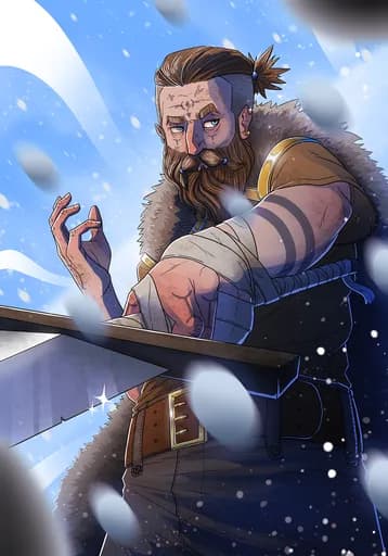 Snow Warrior — official Earth Common card art by Nao