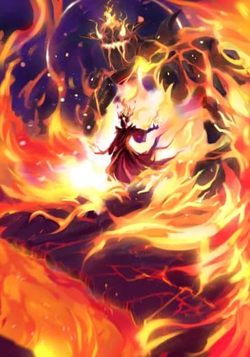 Sovereign of Flames — Fire Legendary card art by Saki