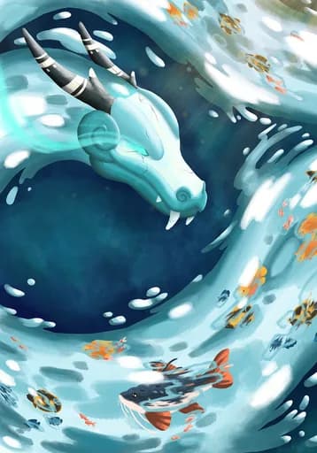 Sovereign of the Ether Falls — Water Rare card art by Embers