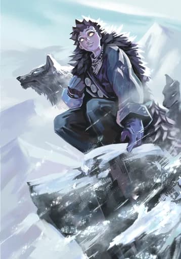 Traveler of the Ridges — official Water Rare card art by Saki