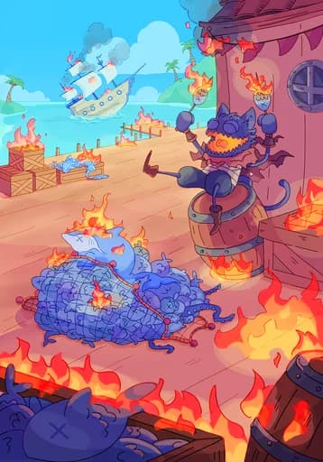 Wibs the Blazing — official Fire Common card art by Mr.Kelbi